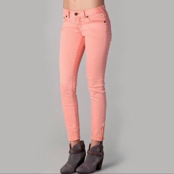 Free People Denim - Free people orange skinny jeans